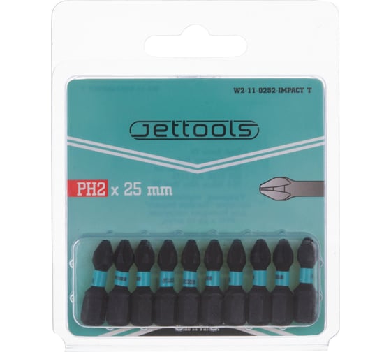 Насадки Jettools ударные торсионные 25PH2 10 шт для больших нагрузок W2-11-0252-IMPACT T