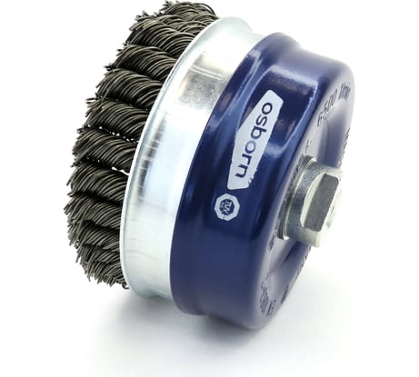 Щетка чашечная жгутовая Д120 мм, М14, с кольцом, ворс сталь 0.8 мм, для УШМ OSBORN 608.185-0002