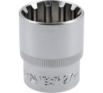 Головка торцевая короткая SPLINE (27 мм; 1/2"; CrV) YATO YT-1478