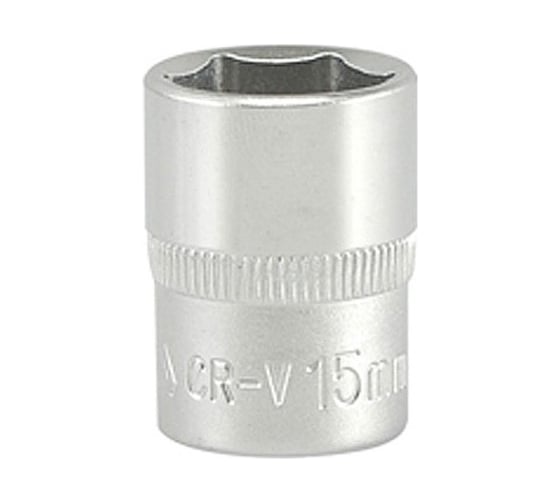 Головка торцевая короткая 6-гранная (15 мм; 3/8"; CrV) YATO YT-3810