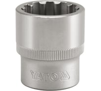 Головка торцевая короткая SPLINE (24 мм; 1/2"; CrV) YATO YT-1476