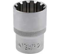 Головка торцевая короткая SPLINE (21 мм; 1/2"; CrV) YATO YT-1473