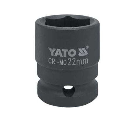 Торцовая головка YATO 1/2" CrMo короткая 22мм ударная YT-1012, 37141012 228 1