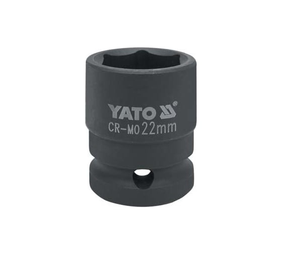 Торцовая головка YATO 1/2" CrMo короткая 22мм ударная YT-1012, 37141012 228 1