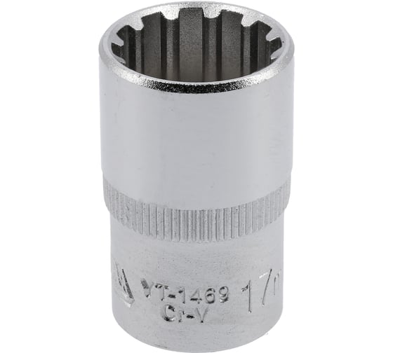 Головка торцевая короткая SPLINE (17 мм; 1/2"; CrV) YATO YT-1469