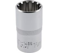 Головка торцевая короткая SPLINE (16 мм; 1/2"; CrV) YATO YT-1468