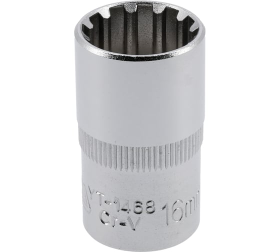 Головка торцевая короткая SPLINE (16 мм; 1/2"; CrV) YATO YT-1468 1