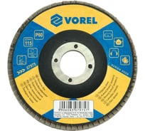 Круг шлифовальный абразивный лепестковый (115х22 мм; Р60) VOREL 07975