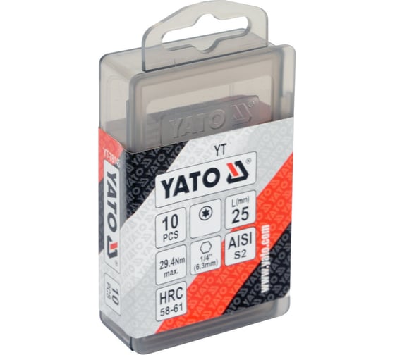 Набор бит TORX (Т25; 25 мм; 1/4"; 10 шт.) YATO YT-78144