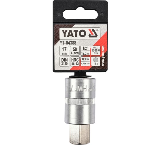 Головка торц. c вставкой YATO HEX 1/2" 17мм YT-04388