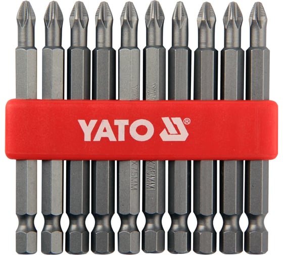 Набор бит PH2 (1/4"; 75 мм; 10 шт.) YATO YT-0480