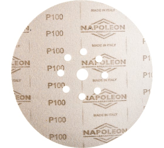 Шлифовальный круг на липучке ABRAFORM Giraffe GOLD 225 мм, 9 отв., Р100 AF-GG-100