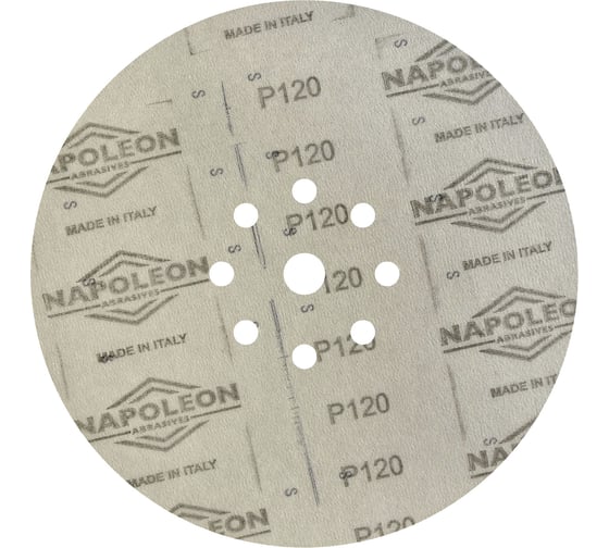 Шлифовальный круг на липучке ABRAFORM Giraffe GOLD 225 мм, 9 отв., Р120 AF-GG-120
