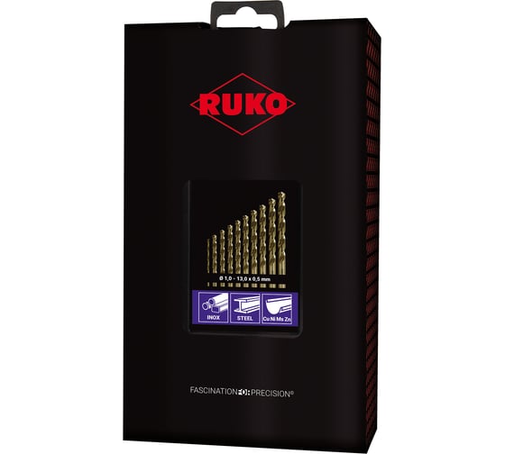 Набор сверл по металлу (25 шт; 1-13 мм; HSSE-Co5; DIN 338 тип VA) Ruko 215215RO
