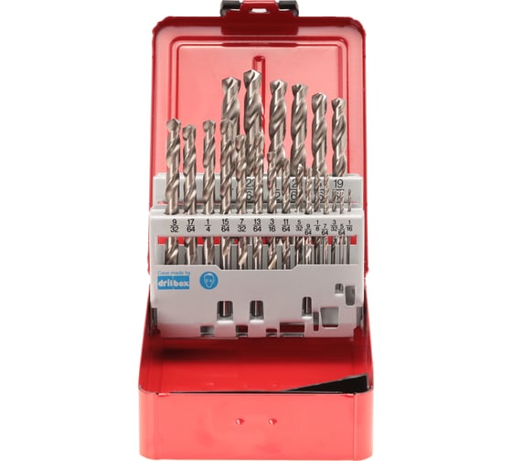 Набор дюймовых сверл по металлу (21 шт; 1/16"-3/8"; HSS-G; DIN 338 тип N) RUKO 214850