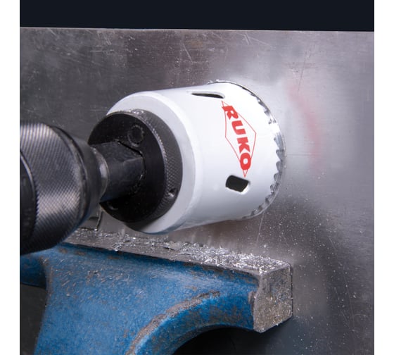 Набор коронок Bi-Metall HSSE-Co8 (6 шт; 22-64 мм; 2 адаптера) RUKO 126305