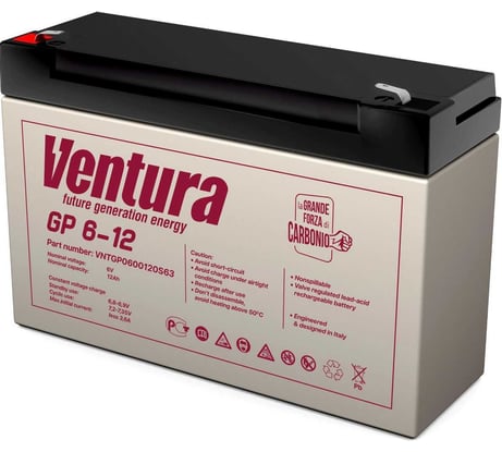 Аккумуляторная батарея 6 В, 12.1 А*ч Ventura GP 6-12