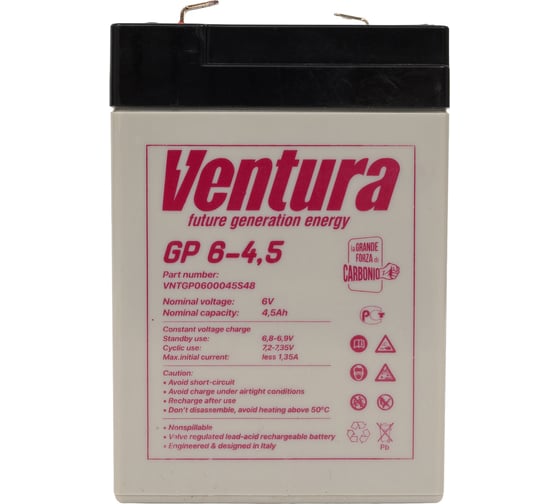 Аккумуляторная батарея 6 В, 4.5 А*ч Ventura GP 6-4,5