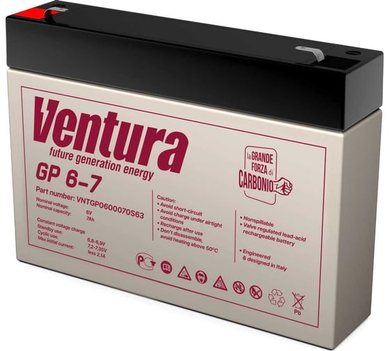 Аккумуляторная батарея 6 В, 7 А*ч Ventura GP 6-7
