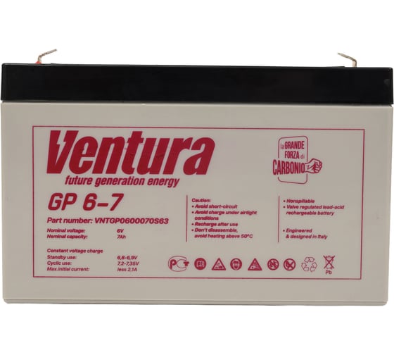 Аккумуляторная батарея 6 В, 7 А*ч Ventura GP 6-7