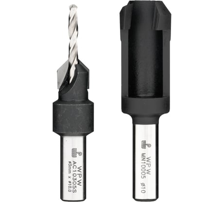 Комплект зенковки и пробочника 10 мм, сверло универсальное 3 мм, хвостовик 8 мм WPW PL10305