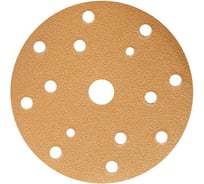 Шлифовальный круг GOLD B312T 150 мм, на липучке, 15 отверстий, золотистый, P 60, 50 шт SUNMIGHT 44305