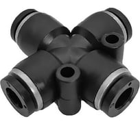 Фитинг цанговый X-образный пневматический, 10 мм, пластик, тип PZA, 5 шт TITAN LOCK TLP-PZA10_5