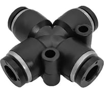Фитинг цанговый X-образный пневматический, 6 мм, пластик, тип PZA, 5 шт TITAN LOCK TLP-PZA6_5