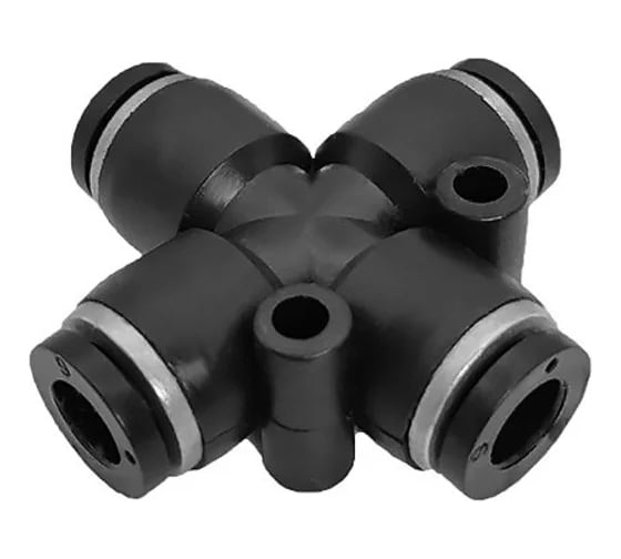 Фитинг цанговый X-образный пневматический, 8 мм, пластик, тип PZA, 5 шт TITAN LOCK TLP-PZA8_5 1