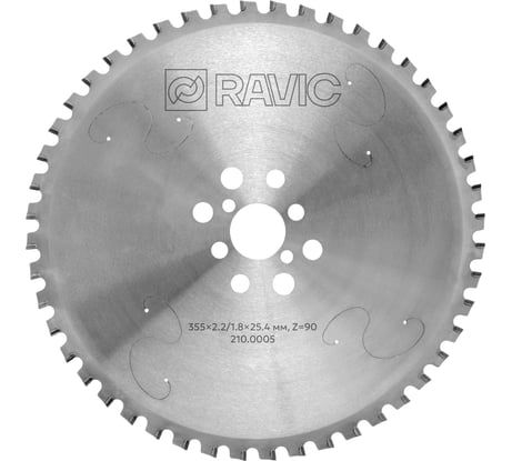 Диск пильный по стали 355x2.2/1.8x25.4 мм, Z=90 Ravic 210.0005
