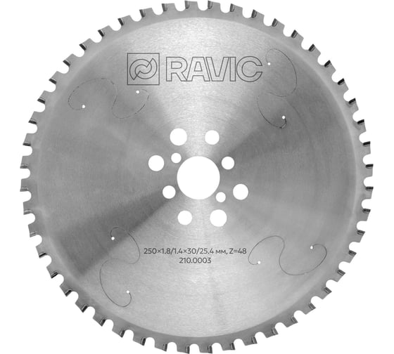 Диск пильный по стали 250x2.2/1.8x30/25.4 мм, Z=48 Ravic 210.0003