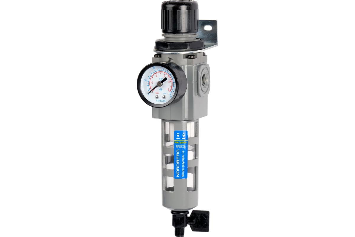 Фильтр воздушный грубой очистки с редуктором PRO 1/4" NORDBERG NP8232 ...