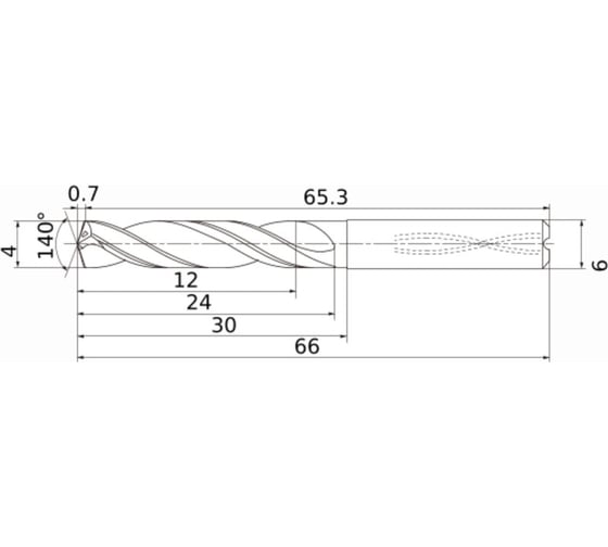 Сверло по металлу (4х30х66 мм) DIAEDGE MS0400-SSA