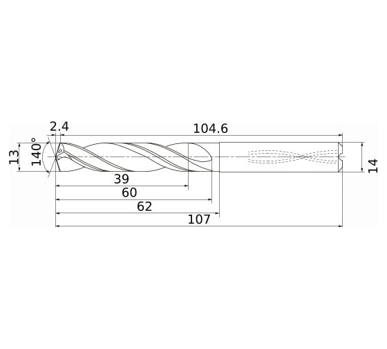 Сверло по металлу (13х62х107 мм) DIAEDGE MS1300-SSA