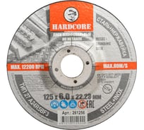 Диск шлифовальный по металлу/нержавеющей стали 125x6х22.23 мм Hardcore 261256