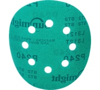 Круг шлифовальный FILM L312TV (100 шт; 125 мм; на липучке; 8 отв; зелёный; P240) SUNMIGHT 53212