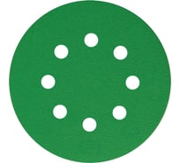Круг шлифовальный FILM L312TV (100 шт; 125 мм; на липучке; 8 отв; зелёный; P360) SUNMIGHT 53215