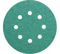 Круг шлифовальный FILM L312T (5 шт; 125 мм; на липучке; 8 отв; зелёный; P40) SUNMIGHT 53203R