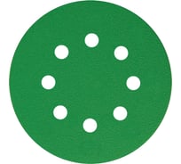 Круг шлифовальный FILM L312T (5 шт; 125 мм; на липучке; 8 отв; зелёный; P40) SUNMIGHT 53203R