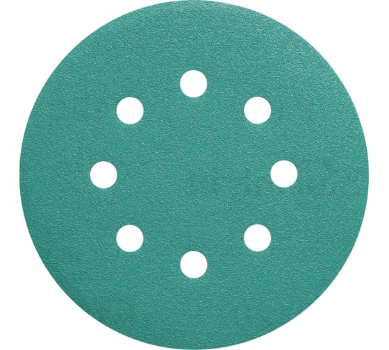 Круг шлифовальный FILM L312T (5 шт; 125 мм; на липучке; 8 отв; зелёный; P240) SUNMIGHT 53212R