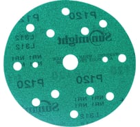 Круг шлифовальный FILM L312T (5 шт; 150 мм; на липучке; 15 отв; зелёный; P120) SUNMIGHT 53008R
