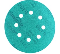 Круг шлифовальный FILM L312TV (100 шт; 125 мм; на липучке; 8 отв; зелёный; P100) SUNMIGHT 53207