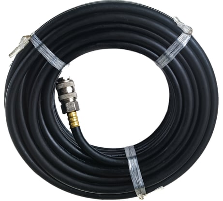Шланг резиновый с быстросъемными соединениями (15 м; 6.5х13 мм; 20 бар; черный) Pegas pneumatic 4902
