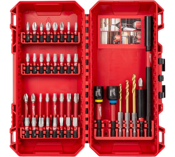 Биты SHOCKWAVE набор 40 предметов GEN III в пласт. кейсе Milwaukee 4932492004 1