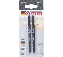 Пилки по дереву Т144D (2 шт; 100х75 мм; шаг 4 мм; 6TPI; CrV) для лобзиков RITTER 3104-2