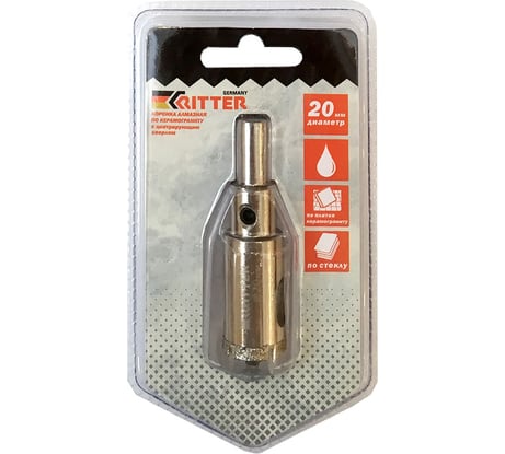 Коронка алмазная Eco по стеклу и керамограниту 20 мм RITTER PS22305201