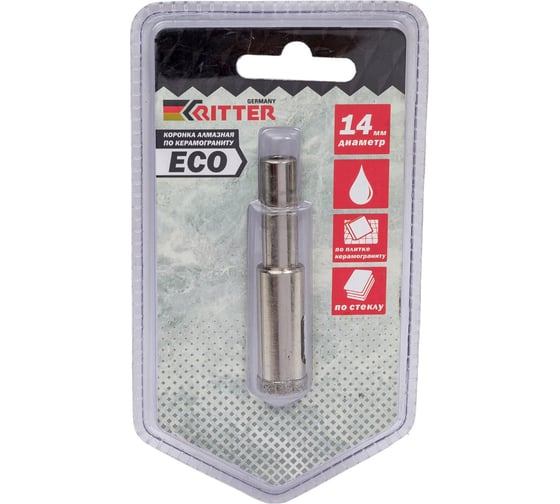 Коронка алмазная Eco по стеклу и керамограниту 14 мм RITTER PS22305141 1