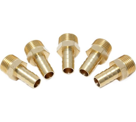 Штуцер пневматический (5 шт; наружная резьба 1/2" - елочка 10 мм) Forsage F-MH08/06K(26092)