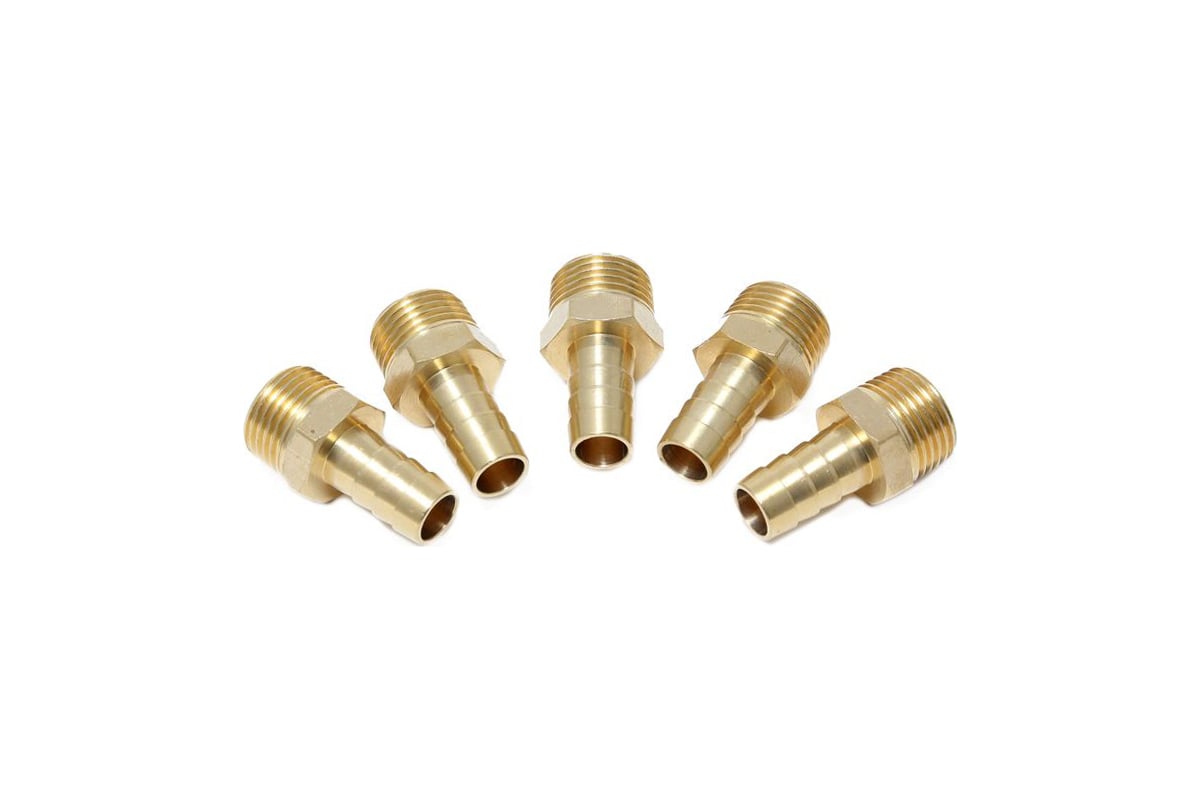 Штуцер пневматический (5 шт; наружная резьба 1/2" - елочка 16 мм ...