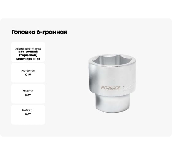 Головка 6-гранная (75 мм; 1") Forsage 9870 F-58575
